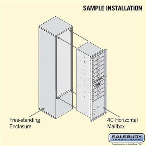 Salsbury Industries Free-Standing 4C Horizontal Mailbox with USPS Access — Maximum Height [9 Doors + 1 Parcel Lockers] YourLockerStore