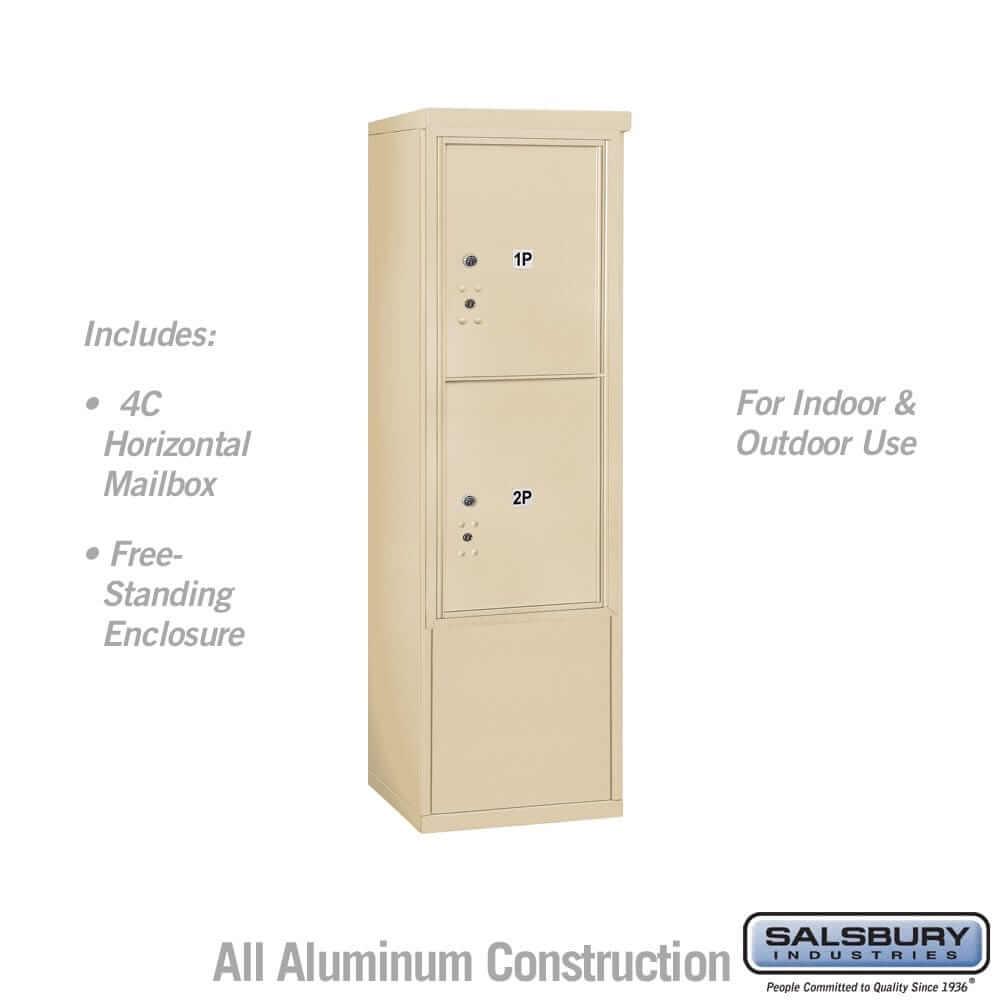 Salsbury Industries Free-Standing 4C Horizontal Parcel Locker with USPS Access — 10 Door High [2 Parcel Lockers] 3910S-2PSFU 820996606174 YourLockerStore
