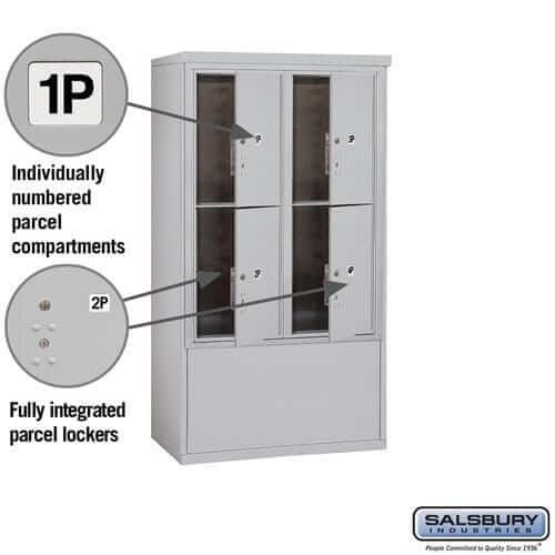 Salsbury Industries Free-Standing 4C Horizontal Parcel Locker with USPS Access — 10 Door High [4 Parcel Lockers] YourLockerStore