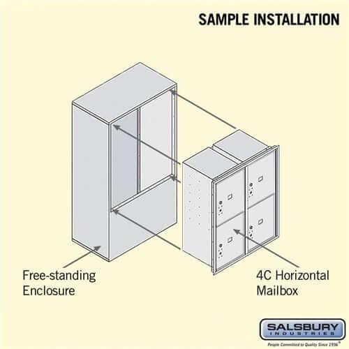 Salsbury Industries Free-Standing 4C Horizontal Parcel Locker with USPS Access — 10 Door High [4 Parcel Lockers] YourLockerStore