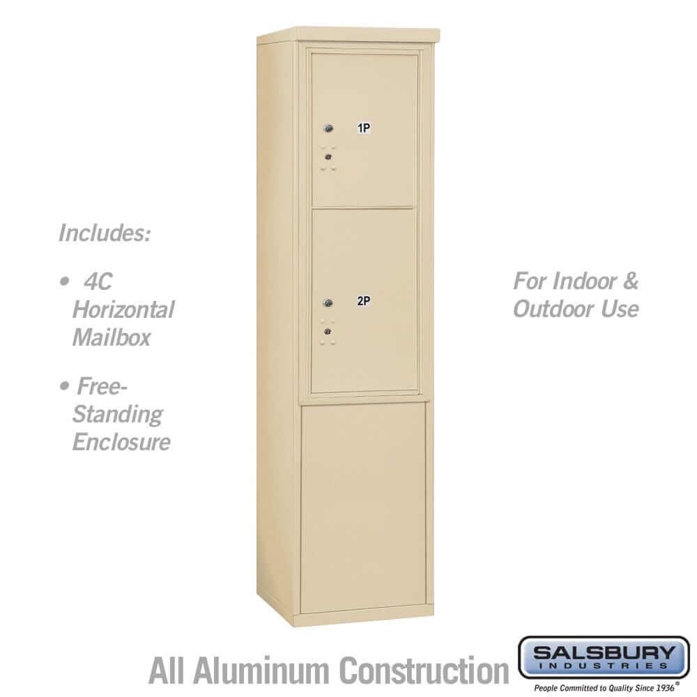Salsbury Industries Free-Standing 4C Horizontal Parcel Locker with USPS Access — 11 Door High [2 Parcel Lockers] 3911S-2PSFU 820996607546 YourLockerStore