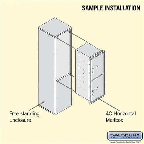 Salsbury Industries Free-Standing 4C Horizontal Parcel Locker with USPS Access — 11 Door High [2 Parcel Lockers] YourLockerStore
