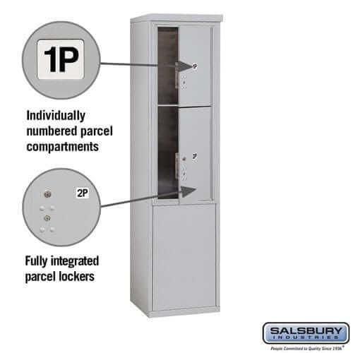 Salsbury Industries Free-Standing 4C Horizontal Parcel Locker with USPS Access — 11 Door High [2 Parcel Lockers] YourLockerStore