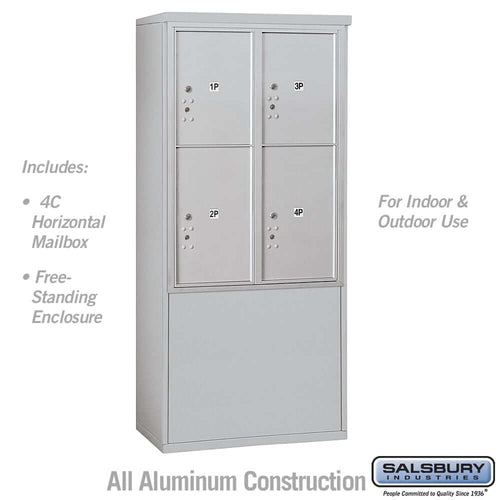 Salsbury Industries Free-Standing 4C Horizontal Parcel Locker with USPS Access — 11 Door High [4 Parcel Lockers] 3911D-4PAFU 820996607676 YourLockerStore