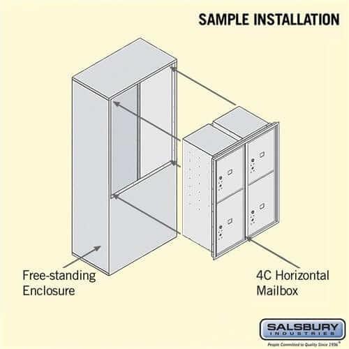 Salsbury Industries Free-Standing 4C Horizontal Parcel Locker with USPS Access — 11 Door High [4 Parcel Lockers] YourLockerStore