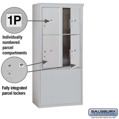 Salsbury Industries Free-Standing 4C Horizontal Parcel Locker with USPS Access — 11 Door High [4 Parcel Lockers] YourLockerStore