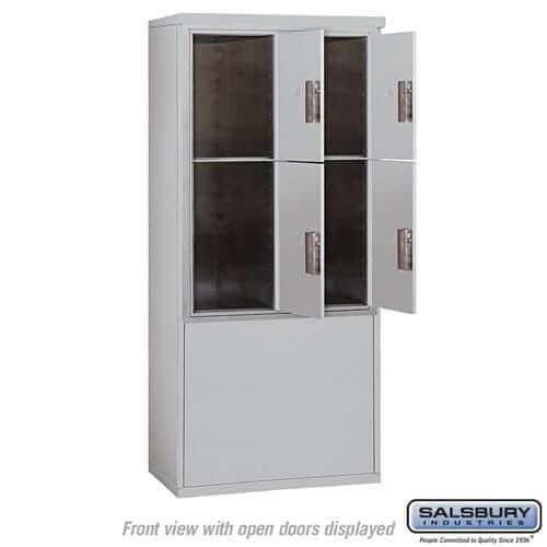 Salsbury Industries Free-Standing 4C Horizontal Parcel Locker with USPS Access — 11 Door High [4 Parcel Lockers] YourLockerStore