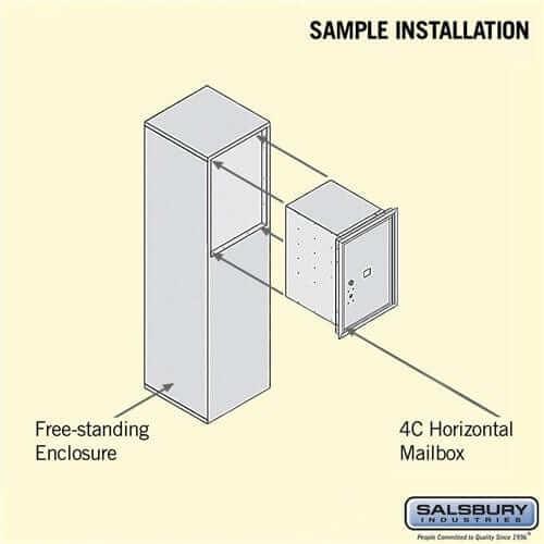 Salsbury Industries Free-Standing 4C Horizontal Parcel Locker with USPS Access — 6 Door High [1 Parcel Locker] YourLockerStore