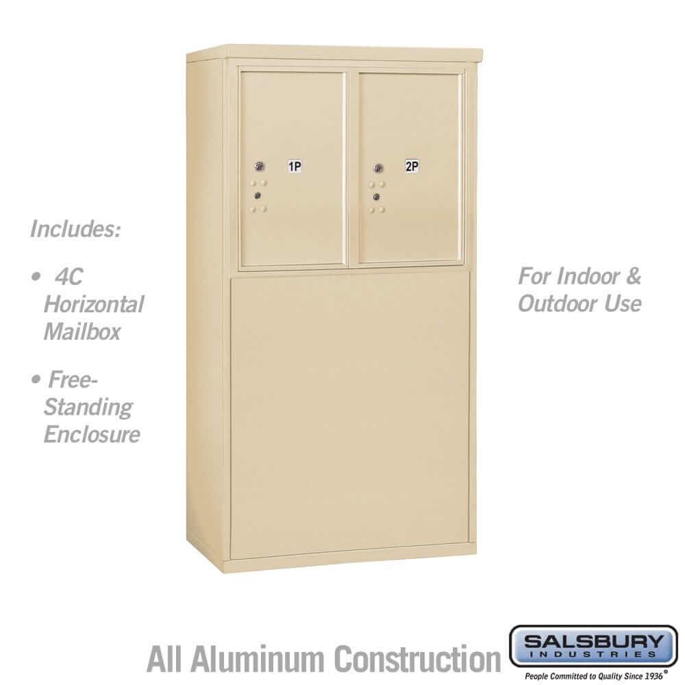 Salsbury Industries Free-Standing 4C Horizontal Parcel Locker with USPS Access — 6 Door High [2 Parcel Lockers] 3906D-2PSFU 820996602701 YourLockerStore