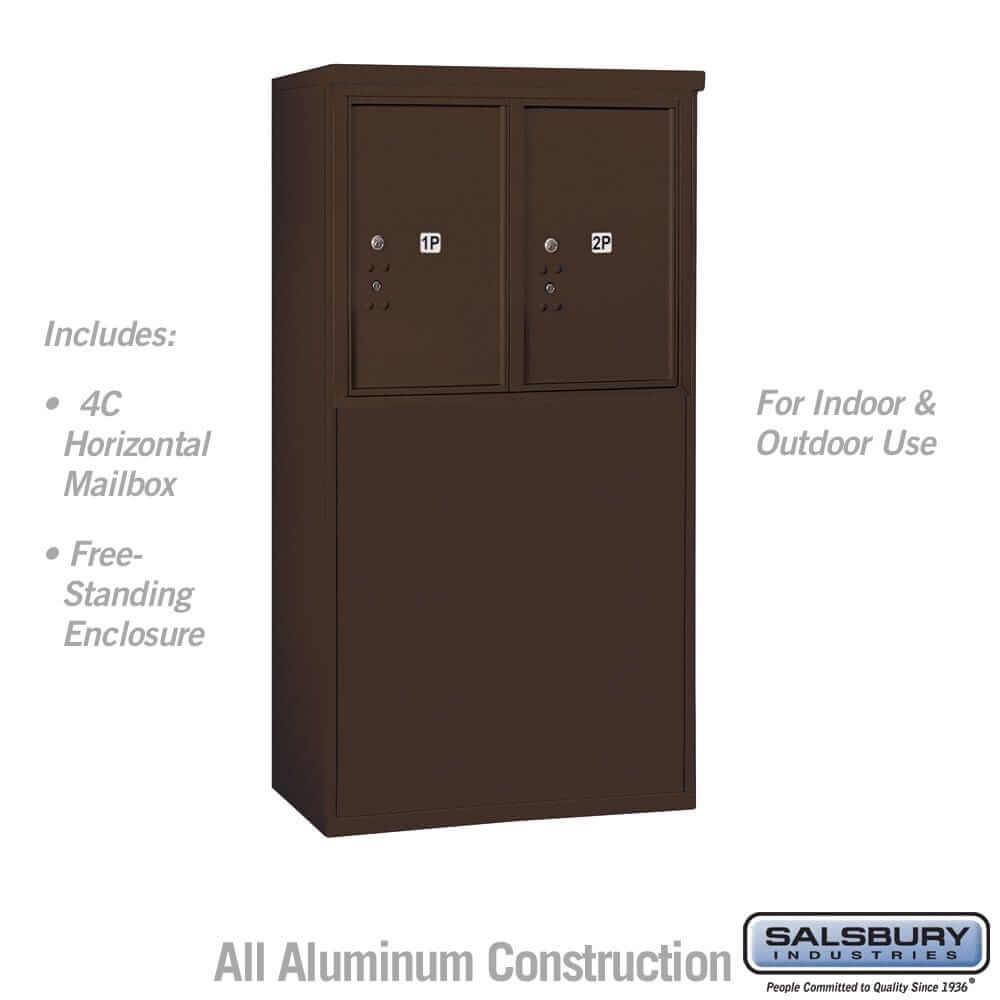 Salsbury Industries Free-Standing 4C Horizontal Parcel Locker with USPS Access — 6 Door High [2 Parcel Lockers] 3906D-2PZFU 820996602688 YourLockerStore