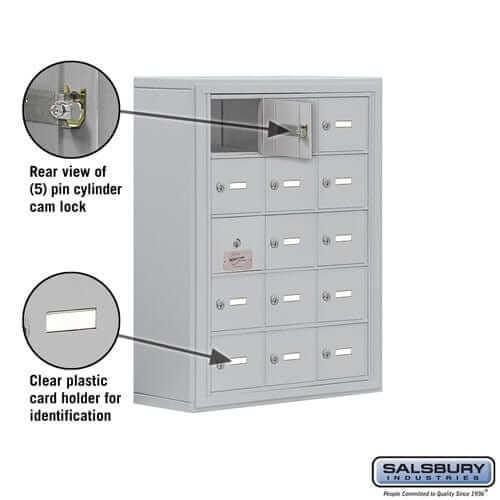 Salsbury Industries Heavy Duty Aluminum Locker — 5 Tier, 3 Wide [15 A Doors] YourLockerStore