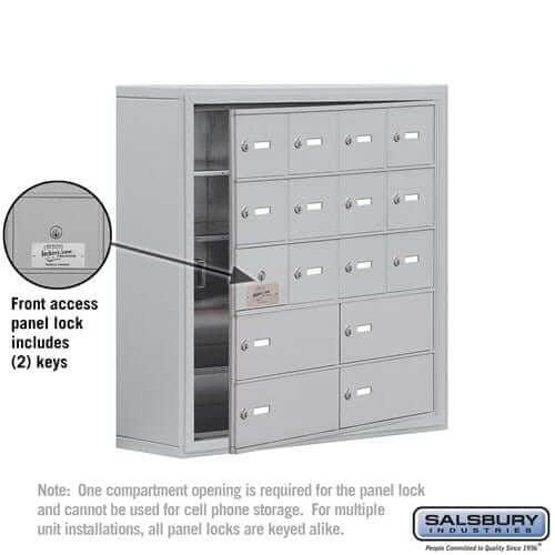 Salsbury Industries Heavy Duty Aluminum Locker — 5 Tier, 4 Wide [12 A + 4 B Doors] YourLockerStore