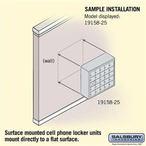 Salsbury Industries Heavy Duty Aluminum Locker — 5 Tier, 5 Wide [25 A Doors] YourLockerStore