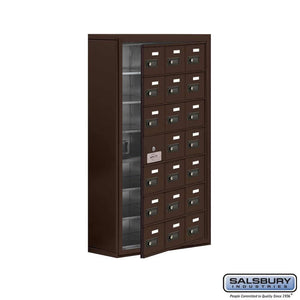 Metal Cell Phone Lockers: Heavy Duty Aluminum Locker - 7 Tier, 3 Wide [12 A Doors] - Bronze - Salsbury Industries