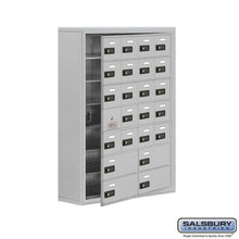 Load image into Gallery viewer, Metal Cell Phone Lockers: Heavy Duty Aluminum Locker - 7 Tier, 4 Wide [20 A + 4 B Doors] - Aluminum - Salsbury Industries