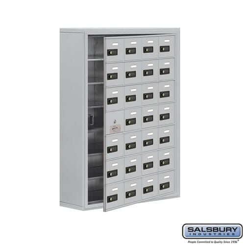 Salsbury Industries Heavy Duty Aluminum Locker — 7 Tier, 4 Wide [28 A Doors] 19178-28ASC 820996628626 YourLockerStore