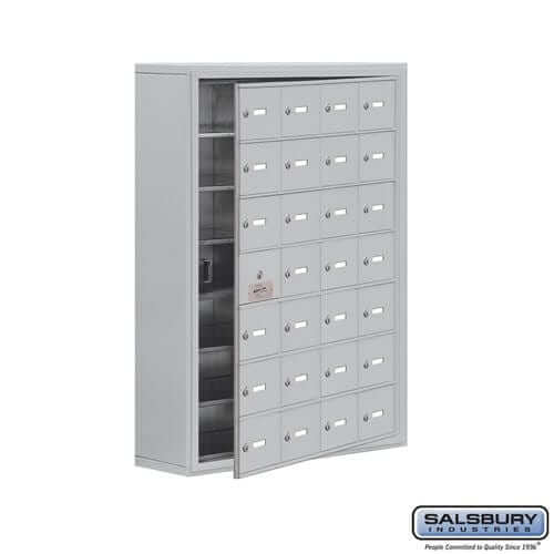 Salsbury Industries Heavy Duty Aluminum Locker — 7 Tier, 4 Wide [28 A Doors] 19178-28ASK 820996628688 YourLockerStore