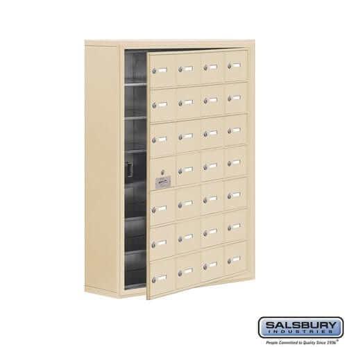 Salsbury Industries Heavy Duty Aluminum Locker — 7 Tier, 4 Wide [28 A Doors] 19178-28SSK 820996628695 YourLockerStore