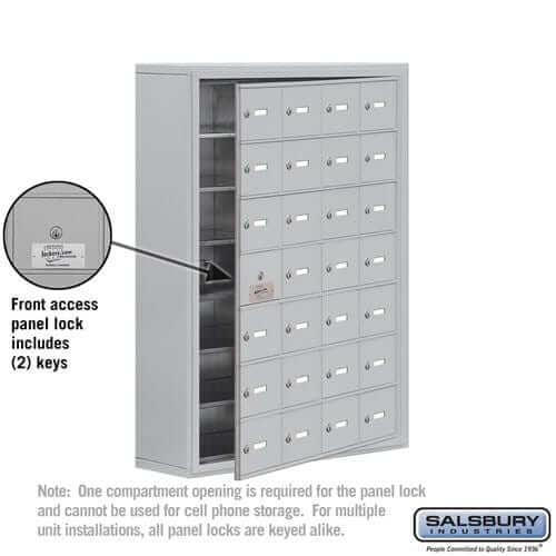 Salsbury Industries Heavy Duty Aluminum Locker — 7 Tier, 4 Wide [28 A Doors] YourLockerStore