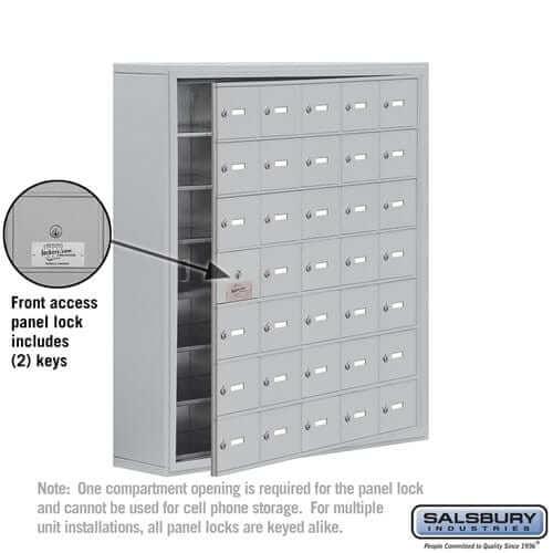 Salsbury Industries Heavy Duty Aluminum Locker — 7 Tier, 5 Wide [35 A Doors] YourLockerStore