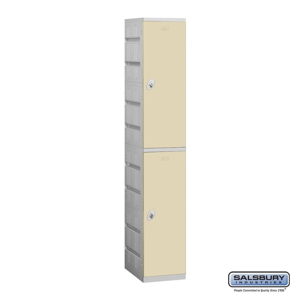 Plastic Lockers: High Grade ABS Plastic Locker - 2 Tier, 1 Wide - Tan - Salsbury Industries