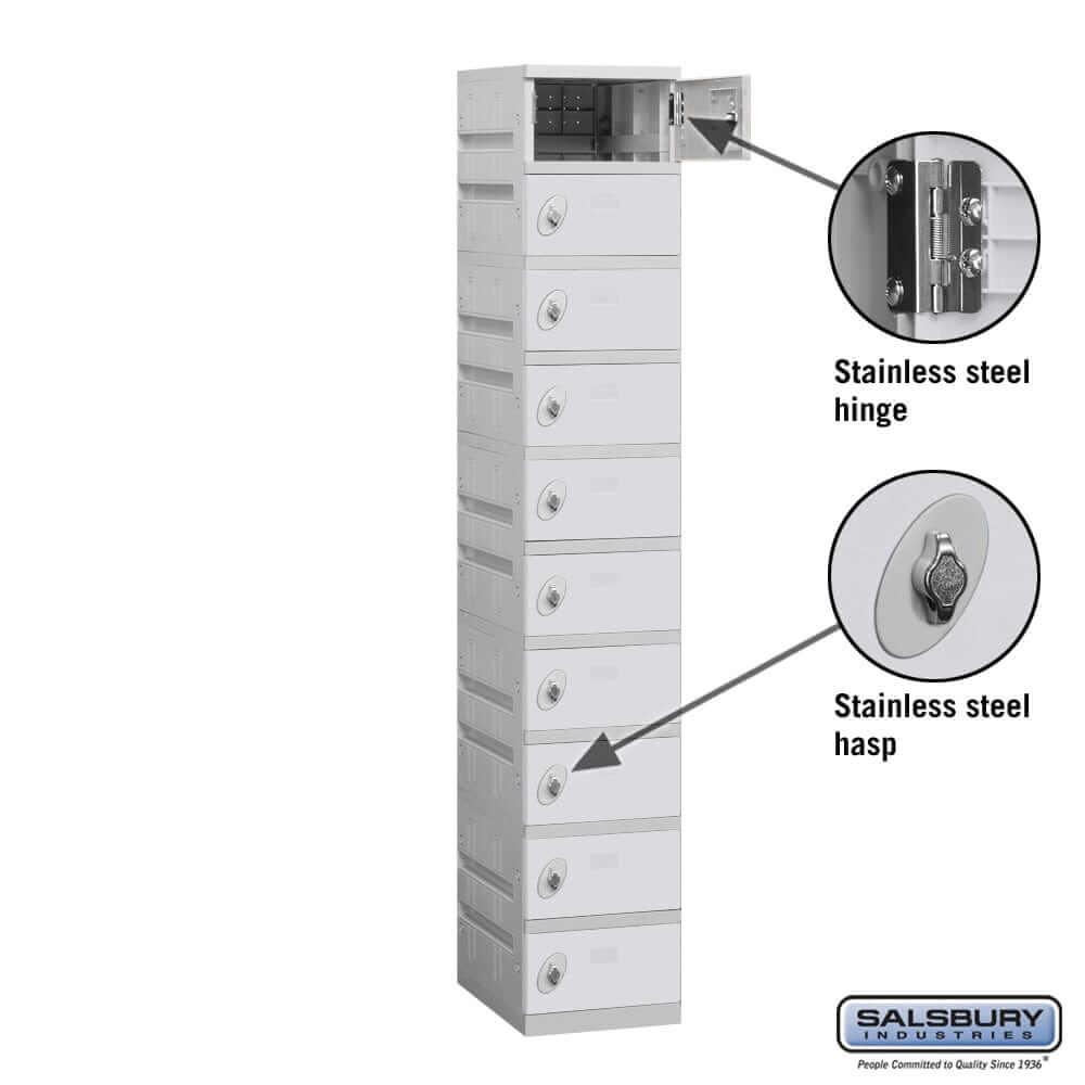 Salsbury Industries High Grade ABS Plastic Locker — Box Style — 10 Tier, 1 Wide YourLockerStore