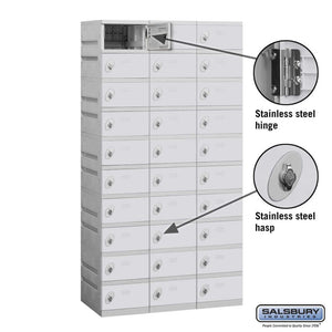 Salsbury Industries High Grade ABS Plastic Locker — Box Style — 10 Tier, 3 Wide YourLockerStore