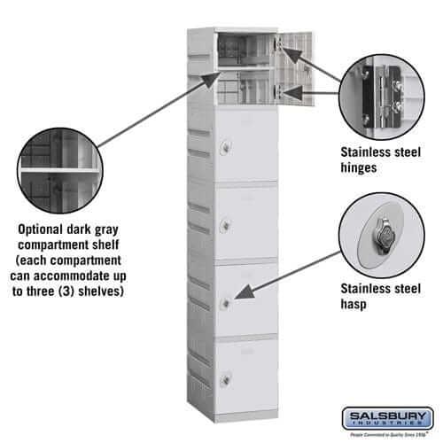 Salsbury Industries High Grade ABS Plastic Locker — Box Style — 5 Tier, 1 Wide YourLockerStore