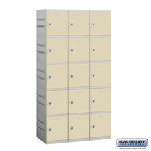 Load image into Gallery viewer, Plastic Lockers: High Grade ABS Plastic Locker - Box Style - 5 Tier, 3 Wide - Tan - Salsbury Industries