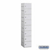 Plastic Lockers: High Grade ABS Plastic Locker - Box Style - 8 Tier, 1 Wide - Gray - Salsbury Industries