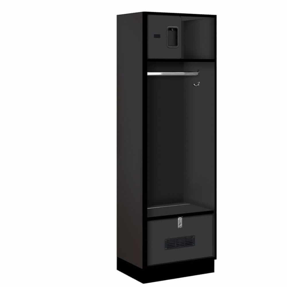 Wood Lockers: Designer Wood Open Access Locker - Black - Salsbury Industries