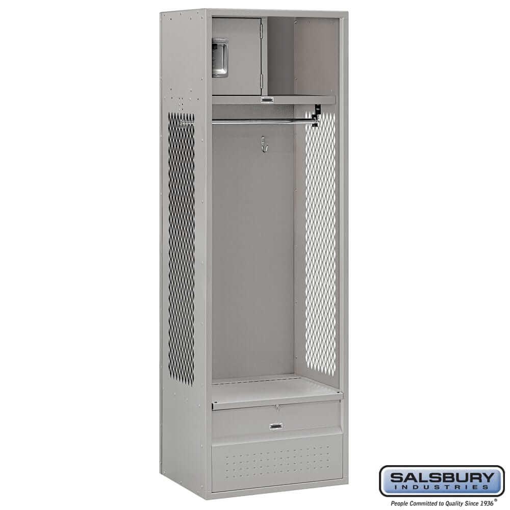 Metal Lockers: Open Access Steel Locker - Gray - Salsbury Industries