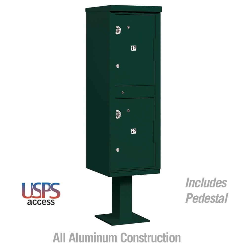 Salsbury Industries Outdoor Parcel Locker with USPS Access — Type I — 2 Compartments 3302GRN-U 820996443588 YourLockerStore