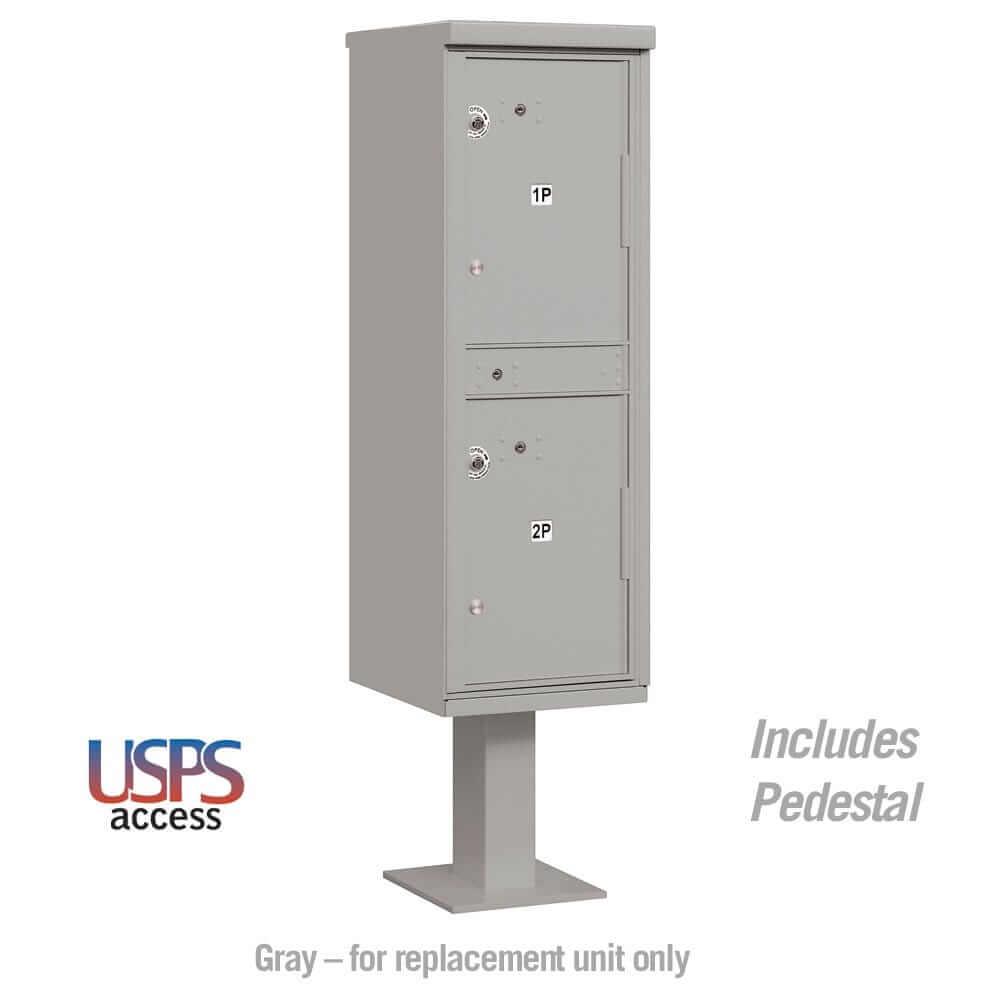 Salsbury Industries Outdoor Parcel Locker with USPS Access — Type I — 2 Compartments 3302GRY-U 820996443618 YourLockerStore