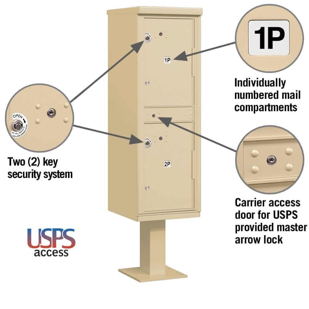 Salsbury Industries Outdoor Parcel Locker with USPS Access — Type I — 2 Compartments YourLockerStore