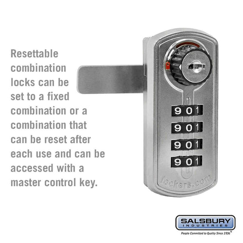 Salsbury Industries Resettable Combination Lock — Factory Installed 77795SLV 820996538826 YourLockerStore