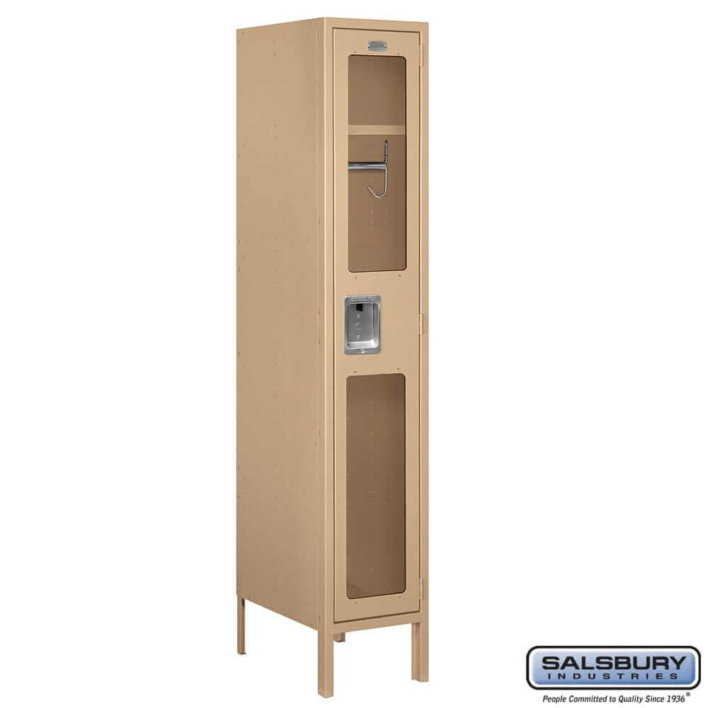 Metal Lockers: See-Through Steel Locker - 1 Tier, 1 Wide - Tan - Salsbury Industries