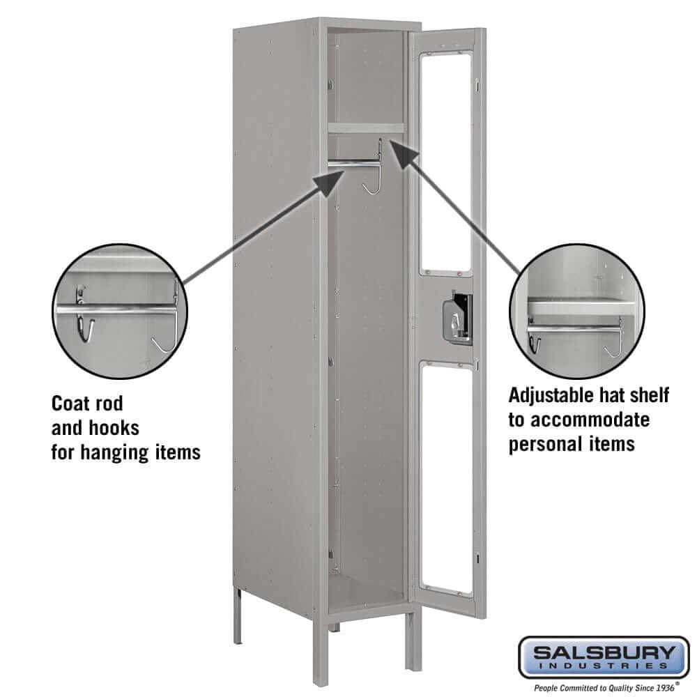Salsbury Industries See-Through Steel Locker — 1 Tier, 1 Wide YourLockerStore