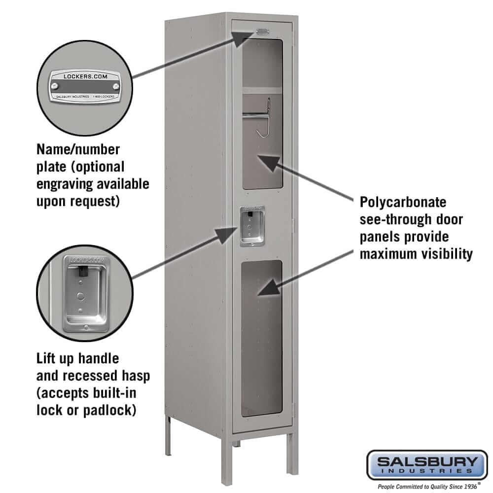 Salsbury Industries See-Through Steel Locker — 1 Tier, 1 Wide YourLockerStore