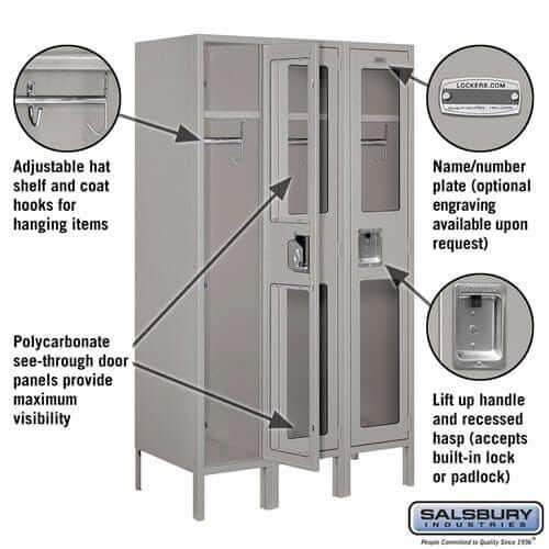 Salsbury Industries See-Through Steel Locker — 1 Tier, 3 Wide YourLockerStore