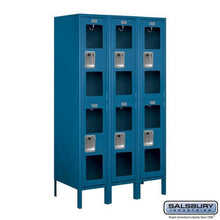 Load image into Gallery viewer, Metal Lockers: See-Through Steel Locker - 2 Tier, 3 Wide - Blue - Salsbury Industries