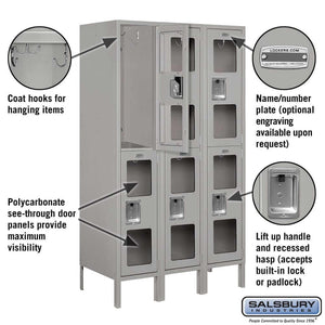 Salsbury Industries See-Through Steel Locker — 2 Tier, 3 Wide YourLockerStore