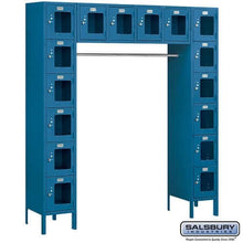 Load image into Gallery viewer, Metal Lockers: See-Through Steel Locker - Bridge Style - 6 Tier, 16 Boxes - Blue - Salsbury Industries