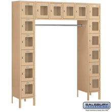 Load image into Gallery viewer, Metal Lockers: See-Through Steel Locker - Bridge Style - 6 Tier, 16 Boxes - Tan - Salsbury Industries