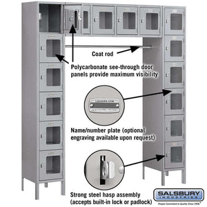 Salsbury Industries See-Through Steel Locker — Bridge Style — 6 Tier [16 Boxes] YourLockerStore