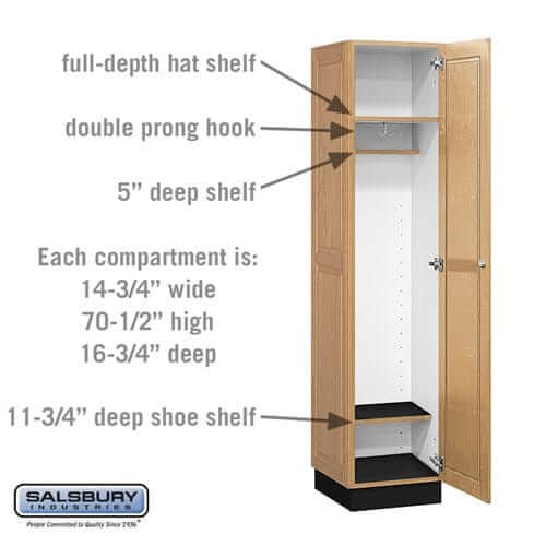 Salsbury Industries Solid Oak Executive Wood Locker — 1 Tier, 1 Wide YourLockerStore