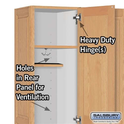 Salsbury Industries Solid Oak Executive Wood Locker — 1 Tier, 3 Wide YourLockerStore