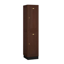 Load image into Gallery viewer, Wood Lockers: Solid Oak Executive Wood Locker - 2 Tier, 1 Wide - Dark Oak - Salsbury Industries