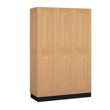 Load image into Gallery viewer, Wood Lockers: Solid Oak Executive Wood Locker - 2 Tier, 3 Wide - Light Oak - Salsbury Industries