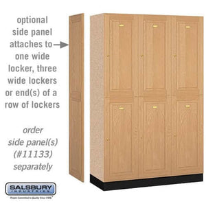 Salsbury Industries Solid Oak Executive Wood Locker — 2 Tier, 3 Wide YourLockerStore